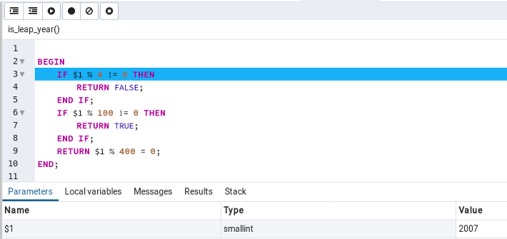 Debugger page